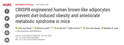Science|聚焦CRISPR：：刷新脂肪细胞，，“躺瘦”可能要成真了？？？