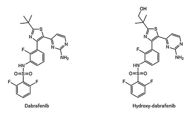 开发并验证新的LC-MS/MS要领，，用于定量人血浆中达拉非尼及其主要代谢物羟基达拉非尼 (OHD)。本研究中OHD(纯度>99%)通过EBET易博合成